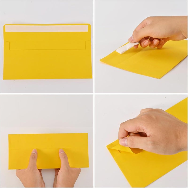 xflyxin 50 packages #10 Business envelopes, Mailing Envelopes, Self-adhesive standard Envelopes, for personal and business use, checks, mailing letters, invoices,4 1/8 x 9 1/2 inches (colored) - Image 4